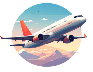 Minimal airplane icon travel theme, transparent background