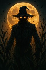 Fototapeta premium Halloween Effigy Rising from Cornfield