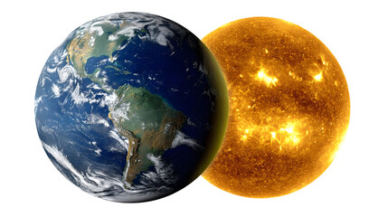 Celestial alignment of earth, moon, and sun in space visualization