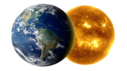 Celestial alignment of earth, moon, and sun in space visualization