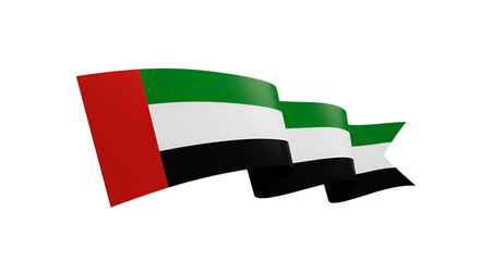 United arab emirates flag waving proudly national independence day celebration banner ribbon