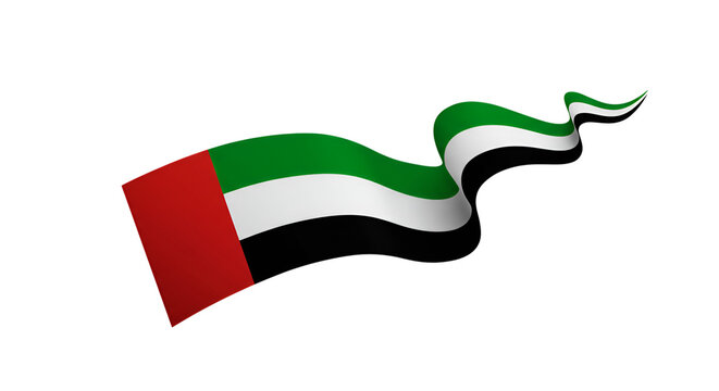 United arab emirates flag ribbon design for national independence day celebrations banner