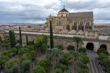 Aerial view of the Cathedral of Cordoba, Spain