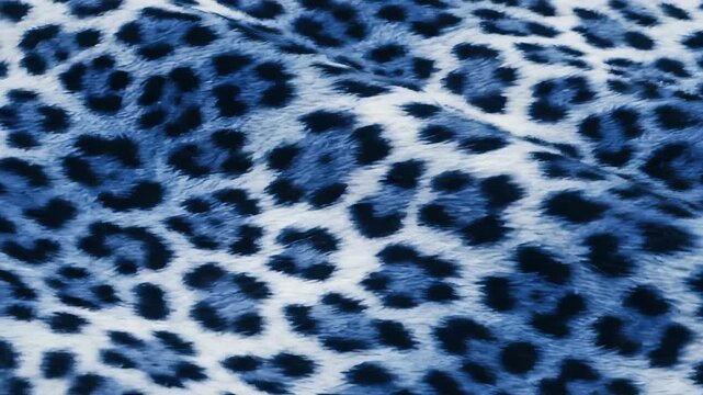 Seamless Blue and White Leopard Print Animation