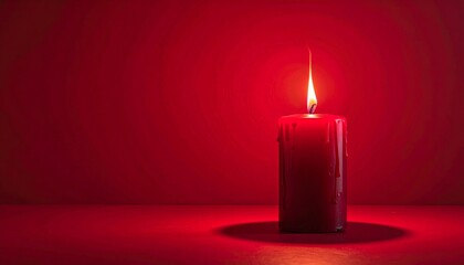 red candle on dark background