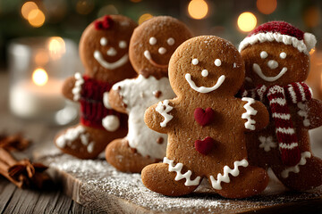 Fototapeta premium Christmas gingerbread men