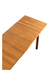 Teak extension dining table, isolated PNG, mcm, midcentury, silo
