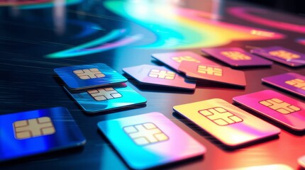 Sim cards on table