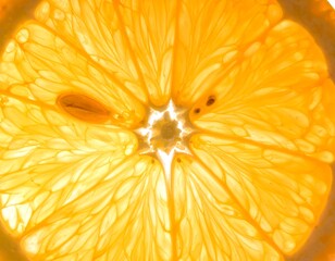 Radiant Citrus Slice - A Close-Up of Translucent Orange.