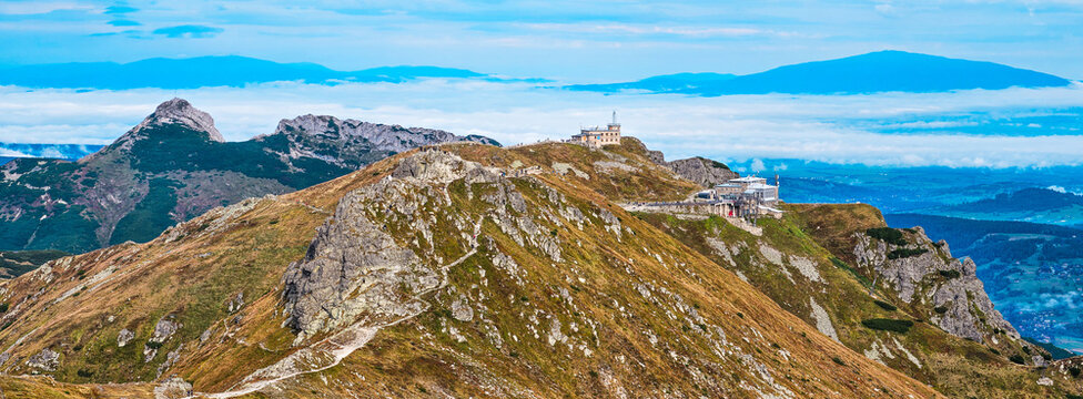 View at Giewont and Kasprowy Wierch Mountain and Babia Gora Mountain