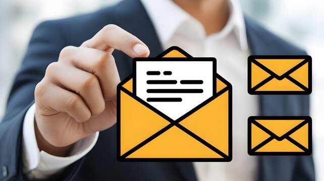 New email notification concept, email marketing, Direct selling project in customer list business for email. - Powered by Adobe