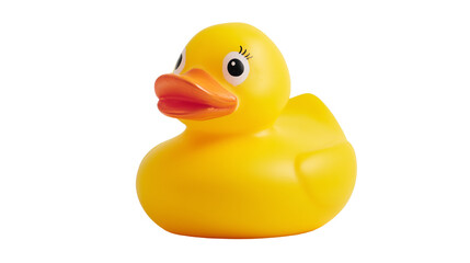 Classic Yellow Rubber Duck Isolated on White Background