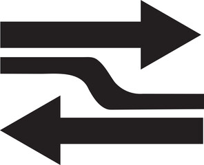 Vector art of two arrows showing direction and change