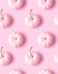Pink Pumpkin Pattern - A Minimalist Autumn Aesthetic.