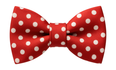 Red and white polka dot bow tie for fun, stylish looks.