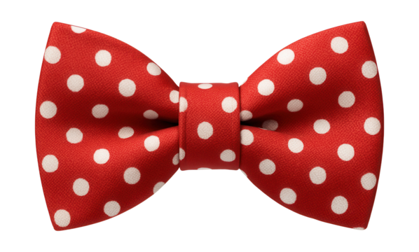 Red and white polka dot bow tie for fun, stylish looks.