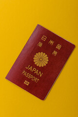 Japanese passport for travelling, flying and doing business. Japan document, id