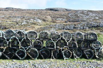 Lobster Pots Stacked Up Waiting for Fishing Season