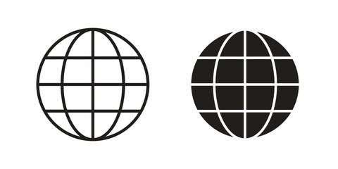 Website icon in Line and Silhouette Icon Set. Isolated Vector Illustration.