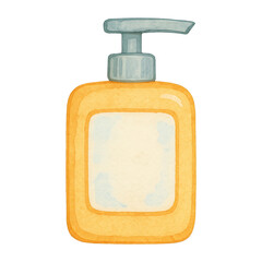 Obraz premium PNG Watercolor soap dispenser illustration.