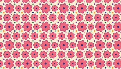 Seamless floral pattern.Hand-drawn abstract summer and wildflowers in doodle style. Design for fabric,wallpaper,print, Printing, textiles, wrapping paper,Vector illustration.
