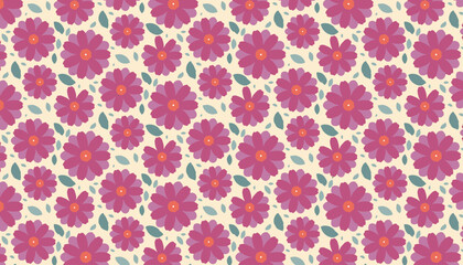 Seamless floral pattern.Hand-drawn abstract summer and wildflowers in doodle style. Design for fabric,wallpaper,print, Printing, textiles, wrapping paper,Vector illustration.