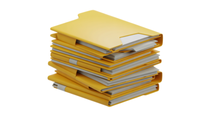 Organized yellow file folders stacked neatly represent business paperwork, records, and administrative documents for efficient management and archival systems