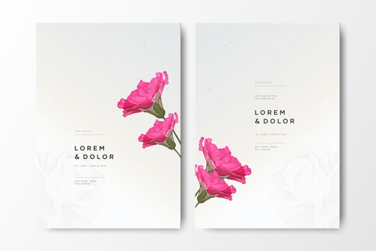 beautiful wedding card with minimalist floral background

