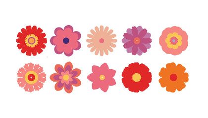 Colorful set of flowers. Abstract origami flowers design. Style for banners,icon, sticker, wallpaper, posters, websites, online shopping.Vector illustration design and creative idea,eps 10.