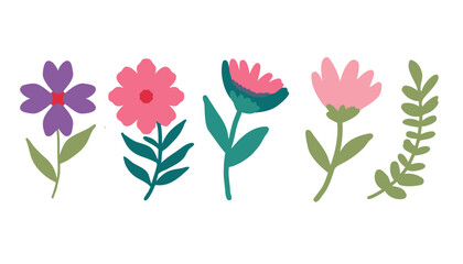 Colorful set of flowers. Abstract origami flowers design. Style for banners,icon, sticker, wallpaper, posters, websites, online shopping.Vector illustration design and creative idea,eps 10.