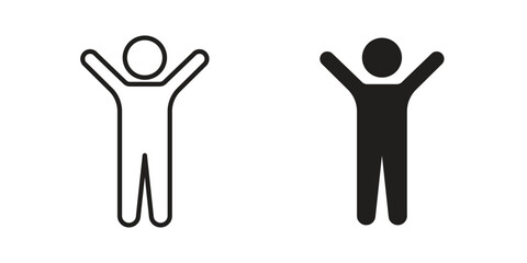 Success icon in Line and Silhouette Icon Set. Isolated Vector Illustration.