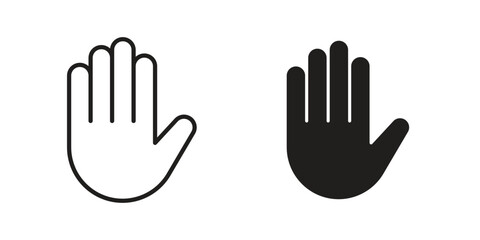 Stop icon in Line and Silhouette Icon Set. Isolated Vector Illustration.