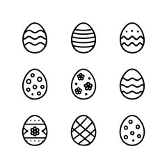 set of outline icons Easter eggs vector on a white background
set of 9 line icons, vector, on a white background