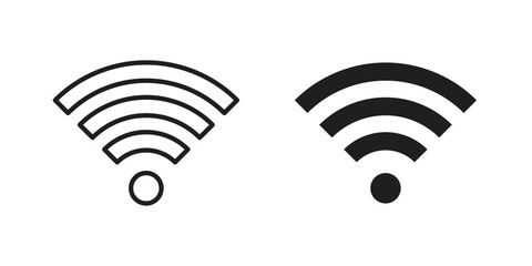 Signal icon in Line and Silhouette Icon Set. Isolated Vector Illustration.