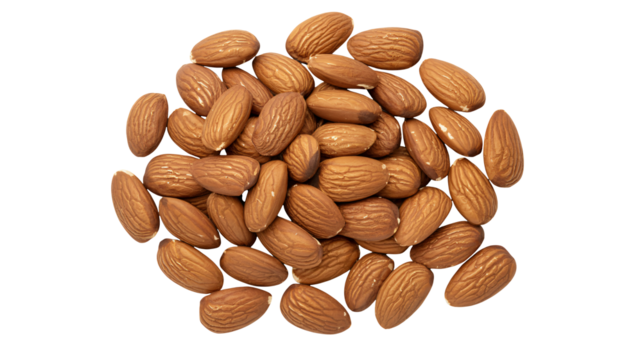 Pile of crunchy almonds perfect for snacking, baking, or adding to trail mix, a healthy and delicious treat, ideal for food blogs and recipe websites