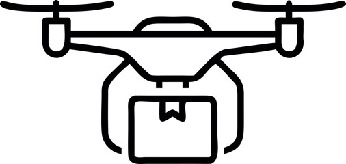 Fototapeta premium Vector art of drone delivery service icon, representing modern logistics solution