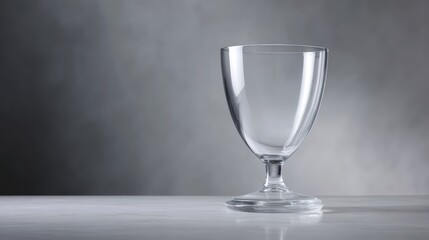 Sparkling glass trophy, sleek and elegant, centered against a clean, minimalist gray background. Soft, diffused lighting.