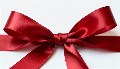 Elegant red satin ribbon tied into a decorative bow