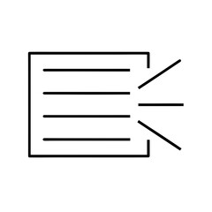 Document with lines and emanating signals on transparent background