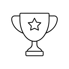 Outline drawing of a star trophy design on transparent background