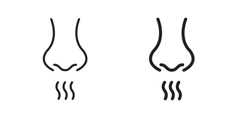 Nose icon in Line and Silhouette Icon Set. Isolated Vector Illustration.