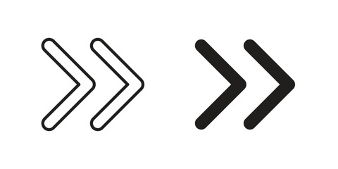 Next arrow icon in Line and Silhouette Icon Set. Isolated Vector Illustration.
