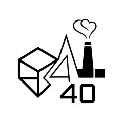 Abstract design with cube triangle factory on transparent background