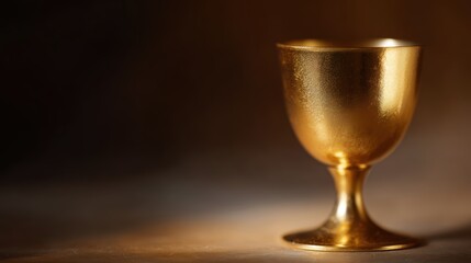Brilliant golden goblet, shimmering with success, symbolizing competition victory and contest reward. Perfect for congratulation ceremony.