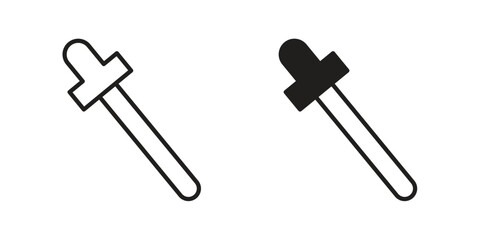 Eye dropper icon in Line and Silhouette Icon Set. Isolated Vector Illustration.