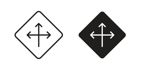 Directions icon in Line and Silhouette Icon Set. Isolated Vector Illustration.