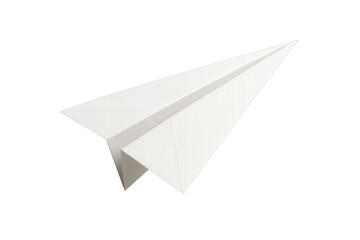 Paper airplane flying, symbolizing travel, future, dreams, journey, and freedom. Isolated on a transparent background