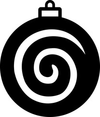Swirl Candy Christmas Ornament silhouette Vector isolated.
Transparent background. SVG.