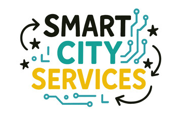 Fototapeta premium Smart City Doodle. Doodle / Sketch: 