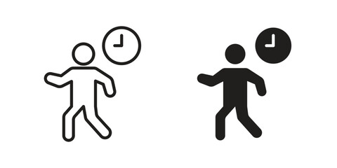 Busy icon in Line and Silhouette Icon Set. Isolated Vector Illustration.